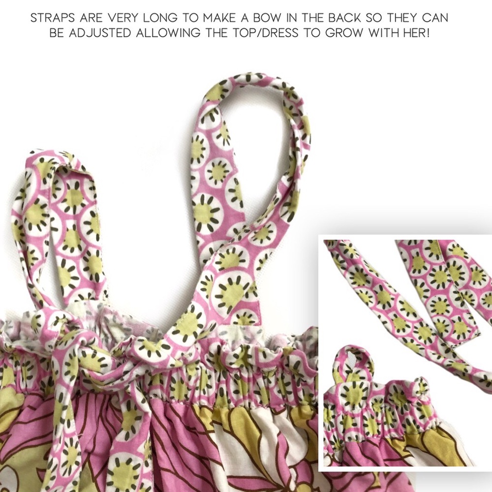 ⭐️ Pastel Print Bow Back Toddler Girls Dress - Picture 6 of 7